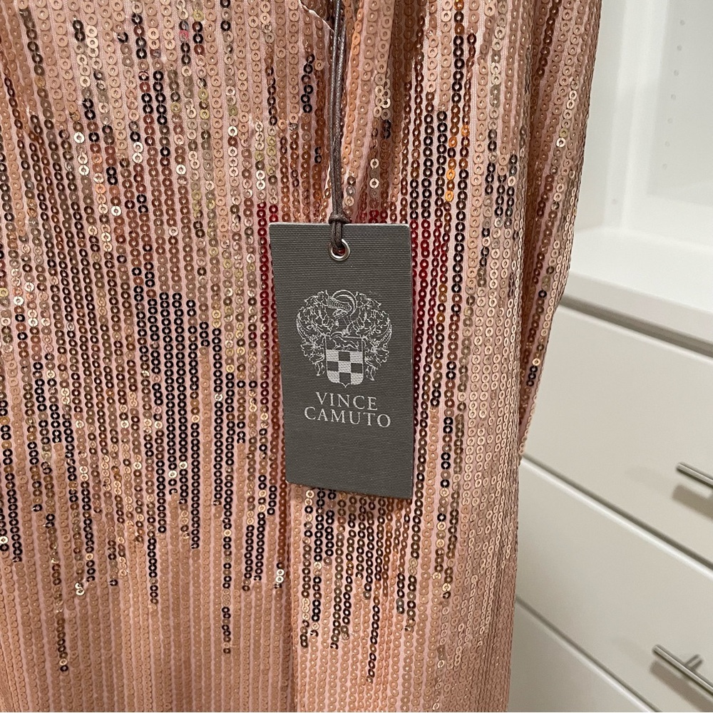 NWT Blush Pink Vince Camuto Sequin Dress Holiday Party Formal New Years Eve - Picture 10 of 14